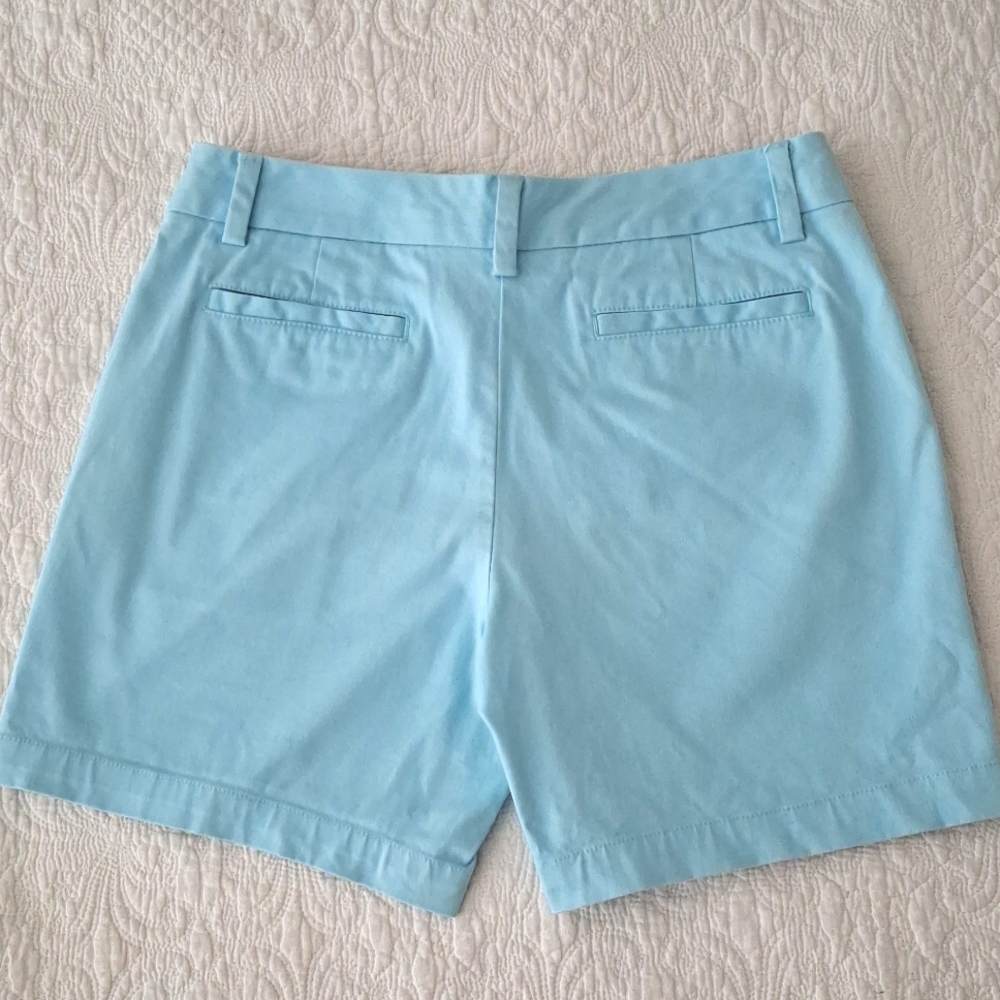 Lands End 6 Pale Turquoise Shorts Canvas Chino Cargo - Picture 5 of 6